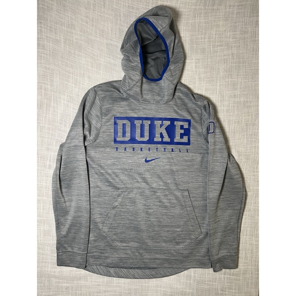 Duke Blue Devils Hoodie Mens Small Gray Blue Nike Sweatshirt Basketball Casual